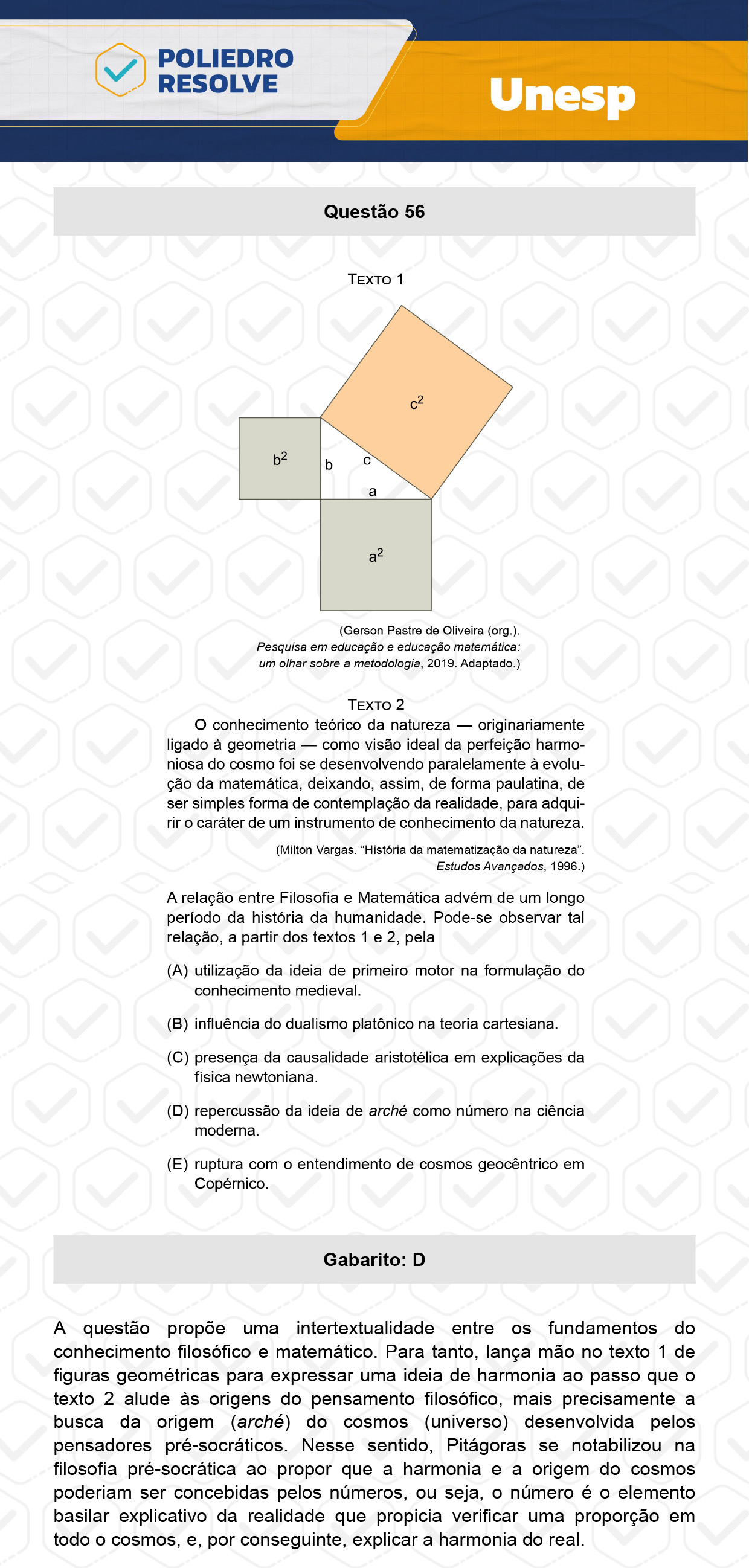 Questão 56 - 1ª Fase - UNESP 2024