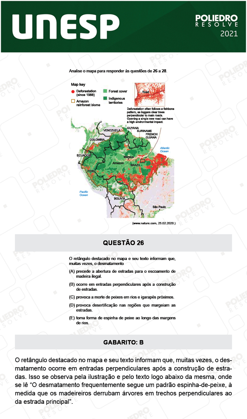 Questão 26 - 1ª Fase - 2º Dia - UNESP 2021