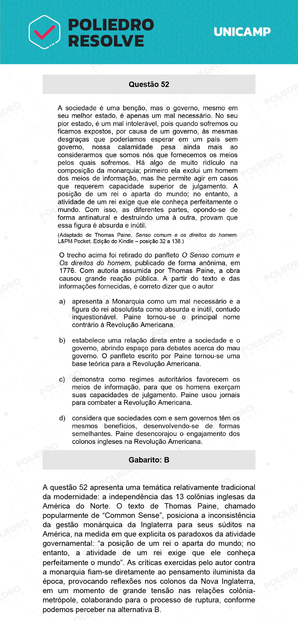 Questão 52 - 1ª Fase - 1º Dia - Q e X - UNICAMP 2022