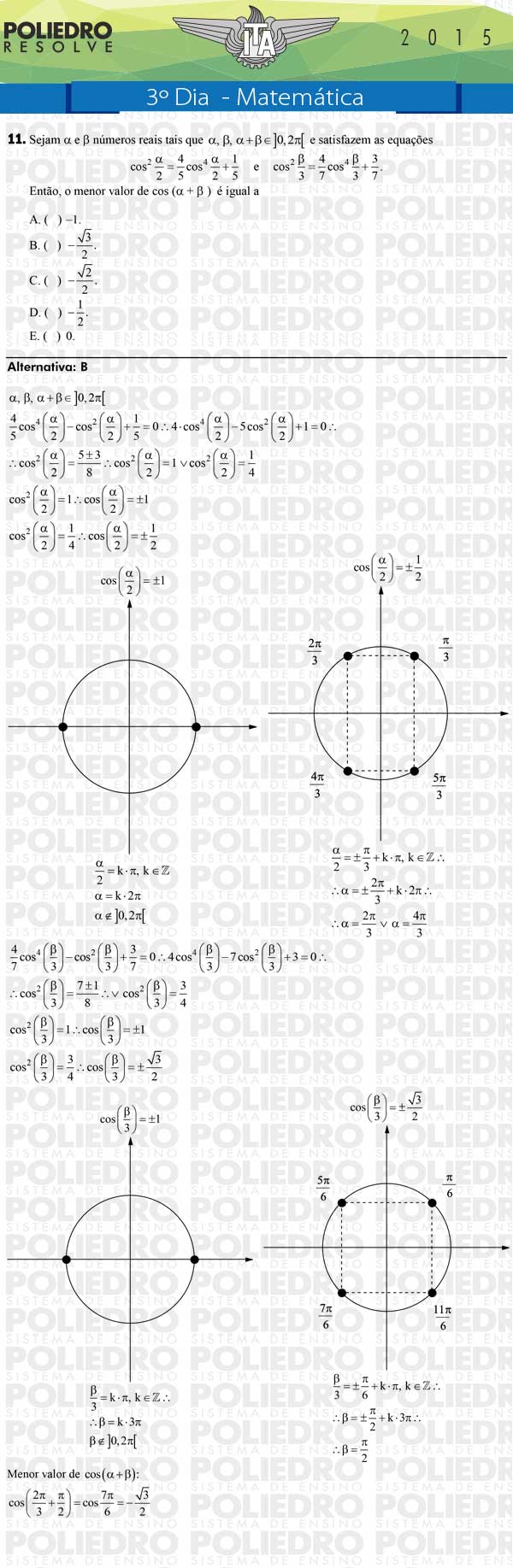 Questão 11 - Matemática - ITA 2015