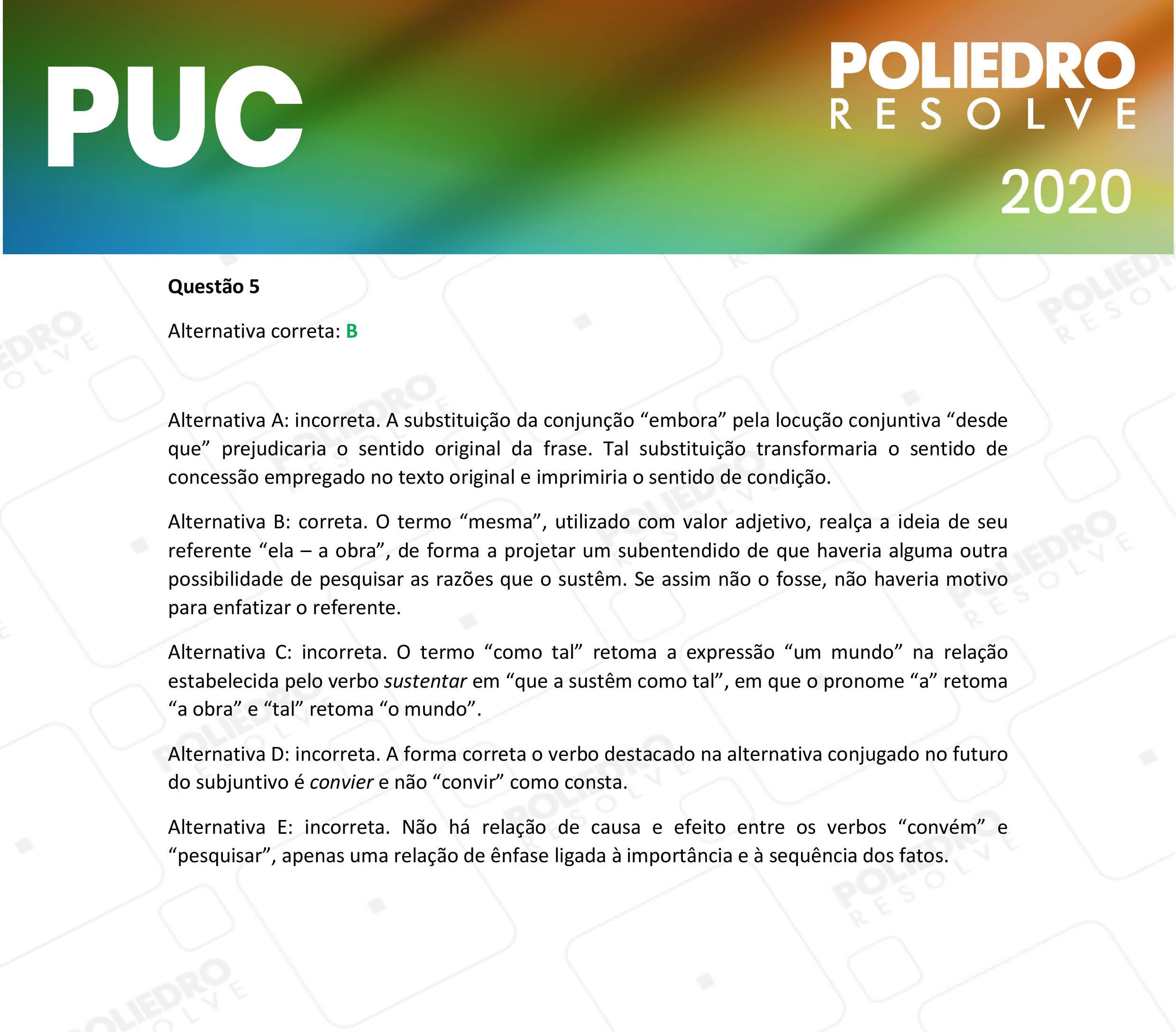 Questão 5 - 1ª Fase - PUC-Campinas 2020