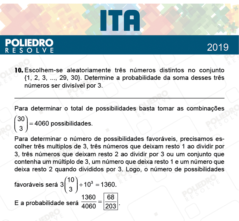 Dissertação 10 - 2ª Fase - 1º Dia - MAT / QUI - ITA 2019