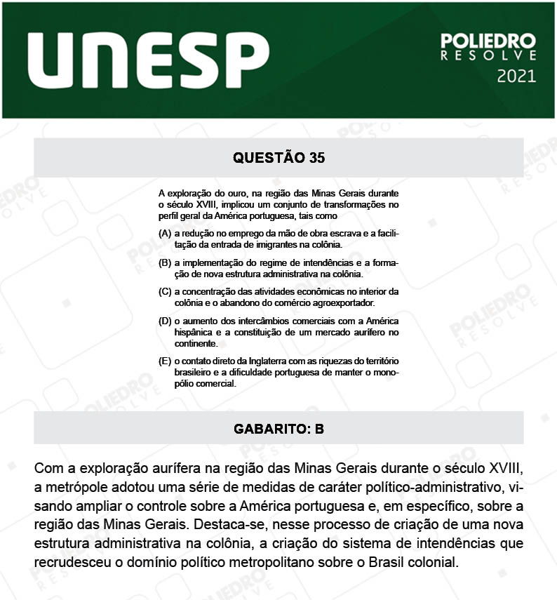 Questão 35 - 1ª Fase - 1º Dia - UNESP 2021