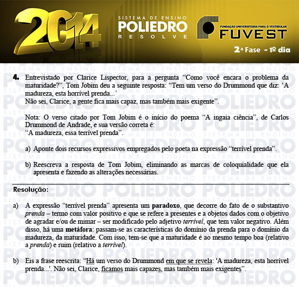 Dissertação 4 - 2ª Fase 1º Dia - FUVEST 2014