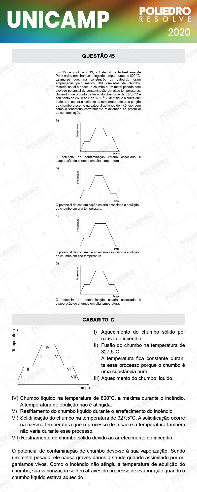 Questão 45 - 1ª Fase - Prova Q e X - UNICAMP 2020