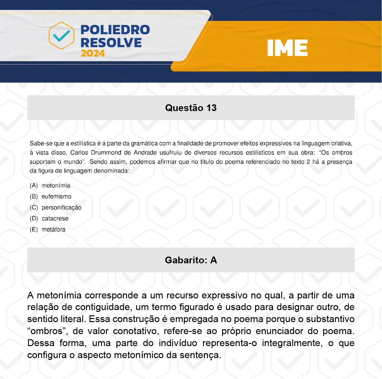 Questão 13 - 2ª Fase - 4º Dia - IME 2024