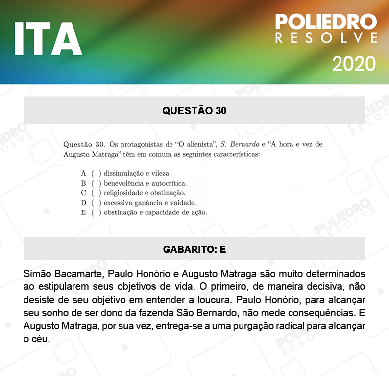 Questão 30 - 1ª Fase - ITA 2020