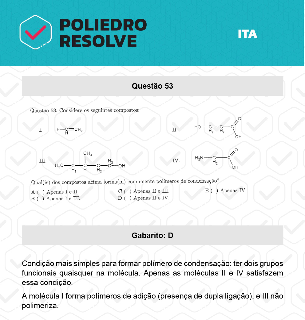 Questão 53 - 1ª Fase - ITA 2023