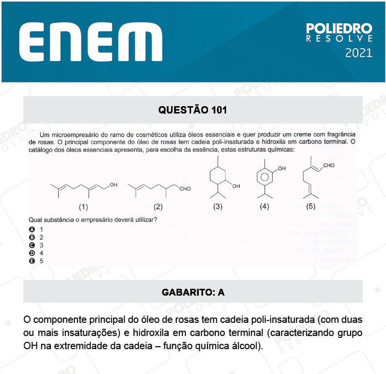 Questão 101 - 2º Dia - Prova Rosa - ENEM 2020