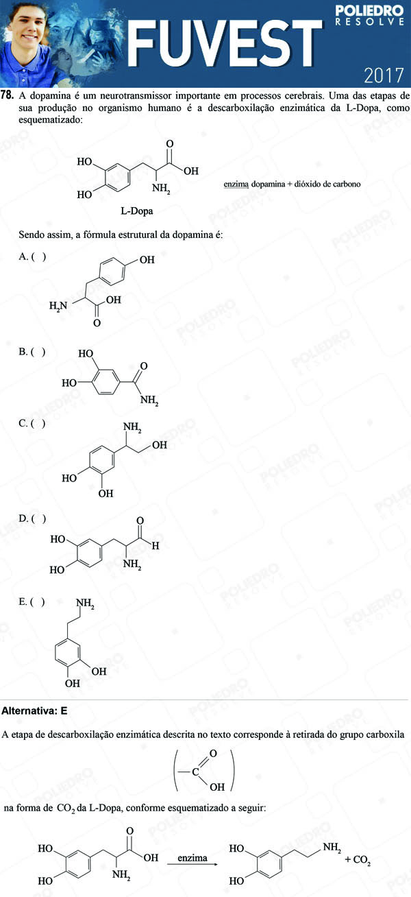 Questão 78 - 1ª Fase - FUVEST 2017