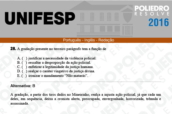 Questão 28 - Línguas - UNIFESP 2016