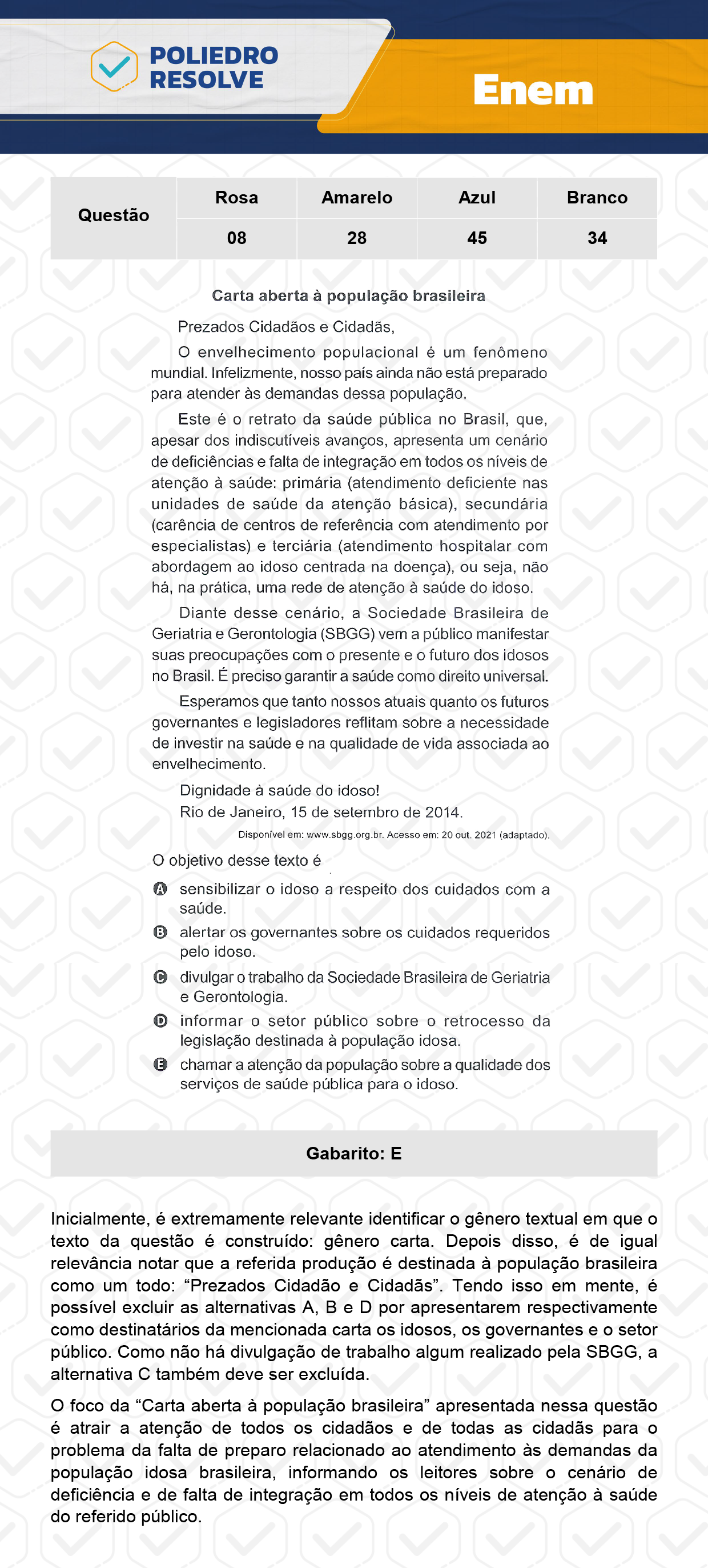 Questão 34 - Dia 1 - Prova Branca - Enem 2023