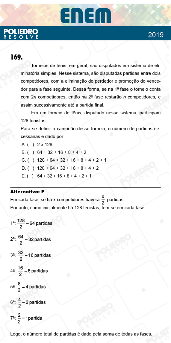 Questão 169 - 2º Dia - Prova CINZA - ENEM 2018