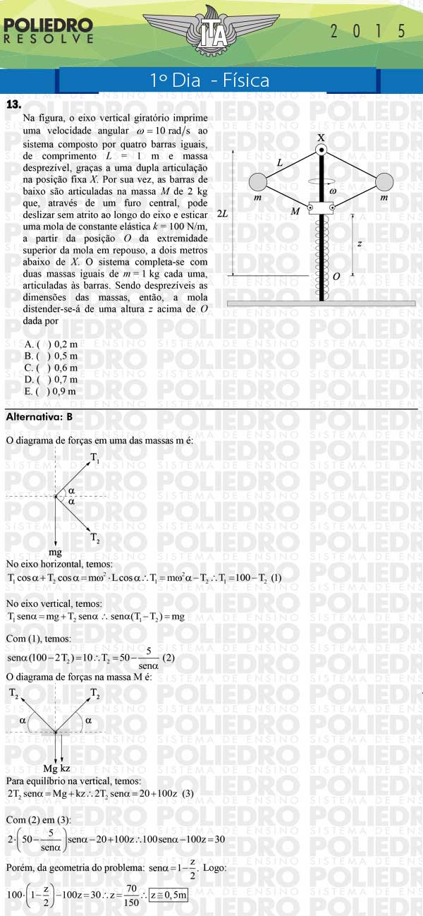 Questão 13 - Física - ITA 2015