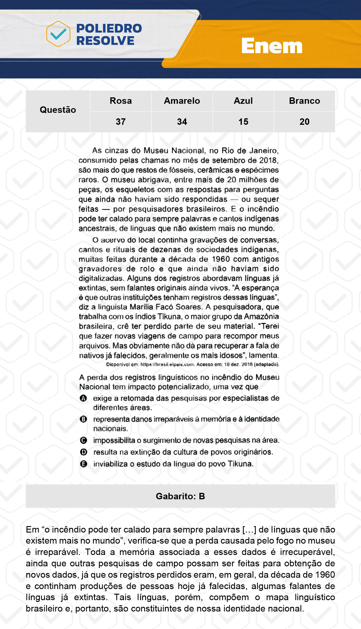 Questão 15 - Dia 1 - Prova Azul - Enem 2023