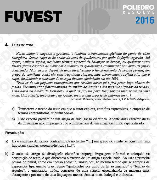 Dissertação 4 - 2ª Fase - 1º Dia - FUVEST 2016