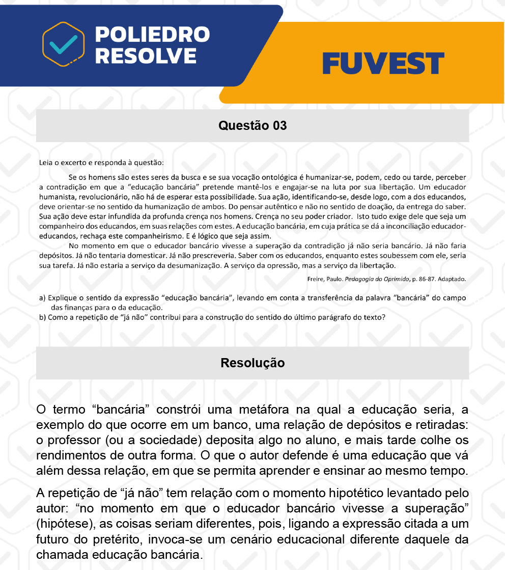 Dissertação 3 - 2ª Fase - 1º Dia - FUVEST 2023