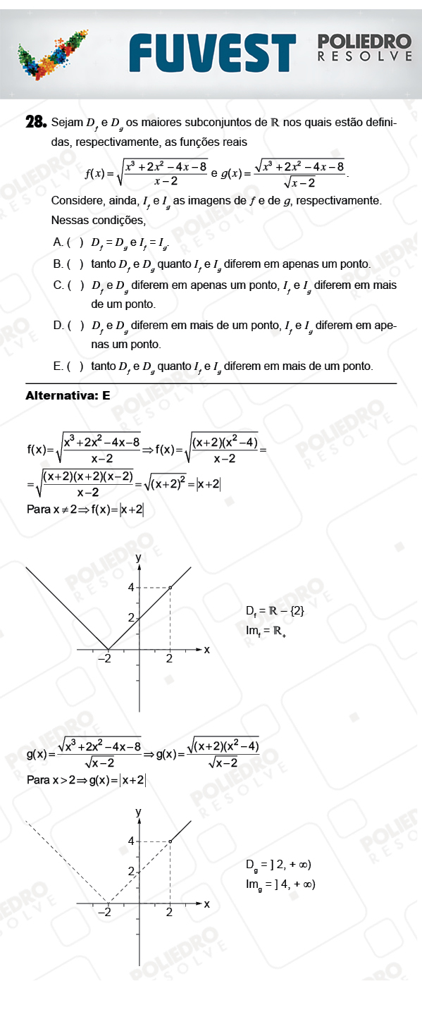 Questão 28 - 1ª Fase - PROVA V - FUVEST 2018