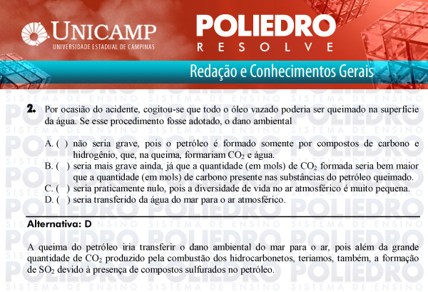 Questão 2 - 1ª Fase Versão Q-Z - UNICAMP 2011