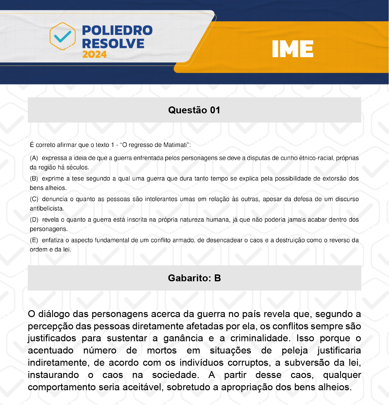 Questão 1 - 2ª Fase - 4º Dia - IME 2024