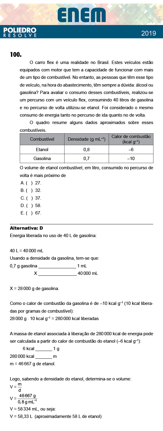 Questão 100 - 2º Dia - Prova AMARELA - ENEM 2018