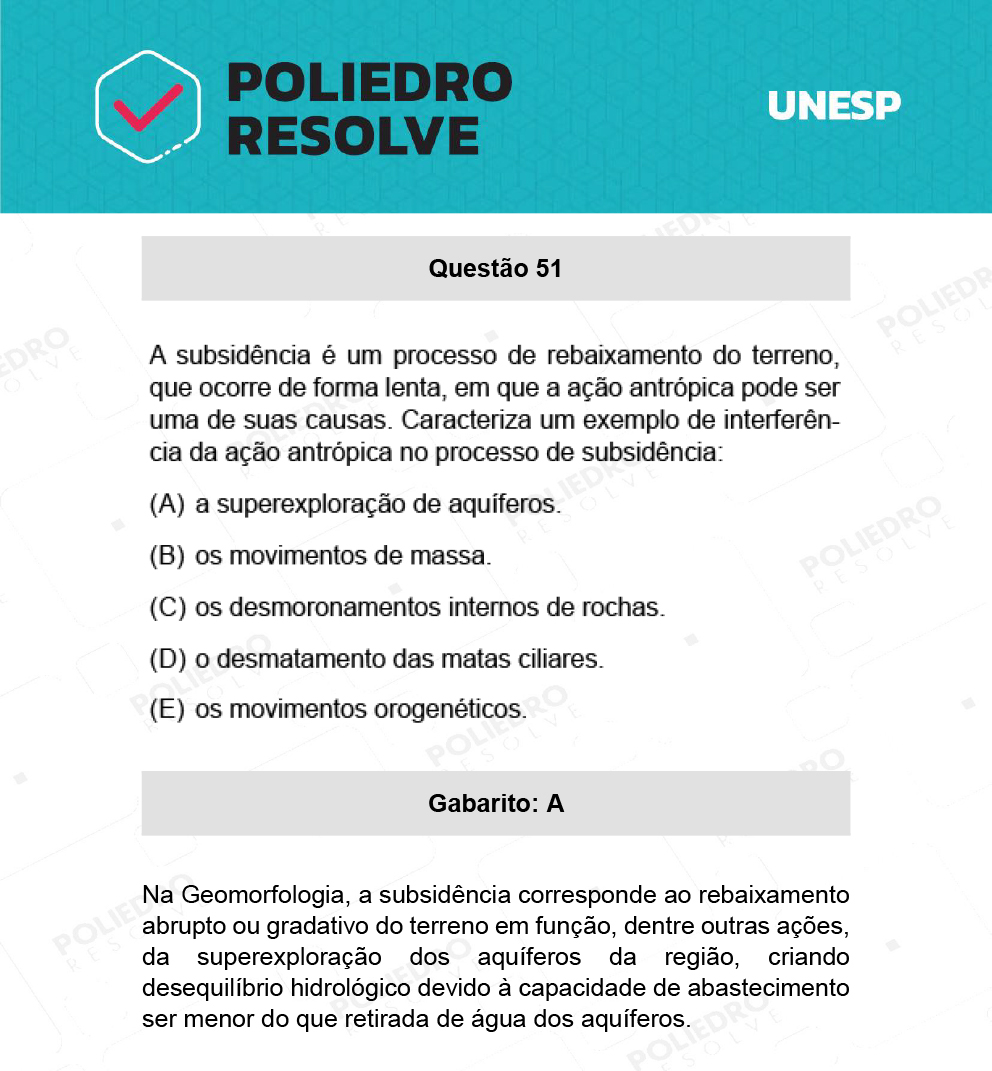 Questão 51 - 1ª Fase - Ext / Hum - UNESP 2022