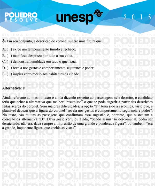 Questão 3 - 1ª Fase - UNESP 2015