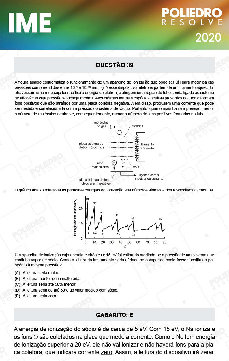 Questão 39 - 1ª Fase - IME 2020