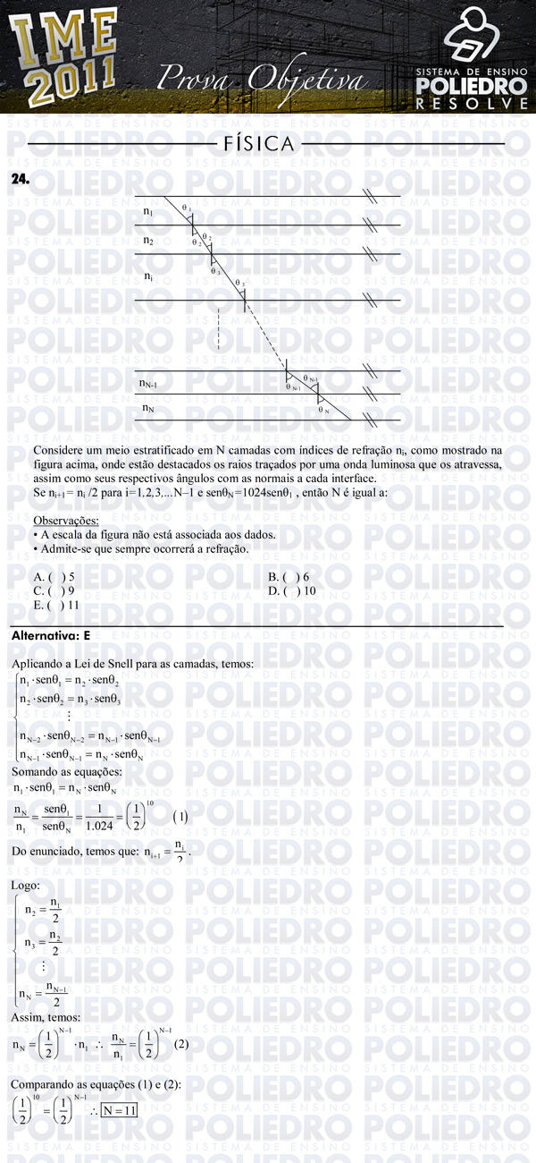 Questão 24 - Objetiva - IME 2011