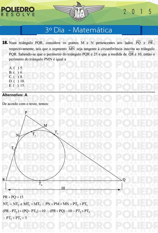 Questão 18 - Matemática - ITA 2015