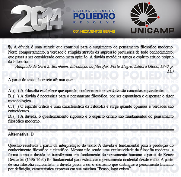 Questão 9 - 1ª Fase - UNICAMP 2014