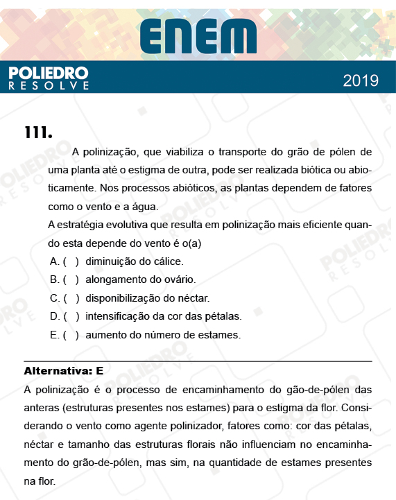 Questão 111 - 2º Dia - Prova AZUL - ENEM 2018