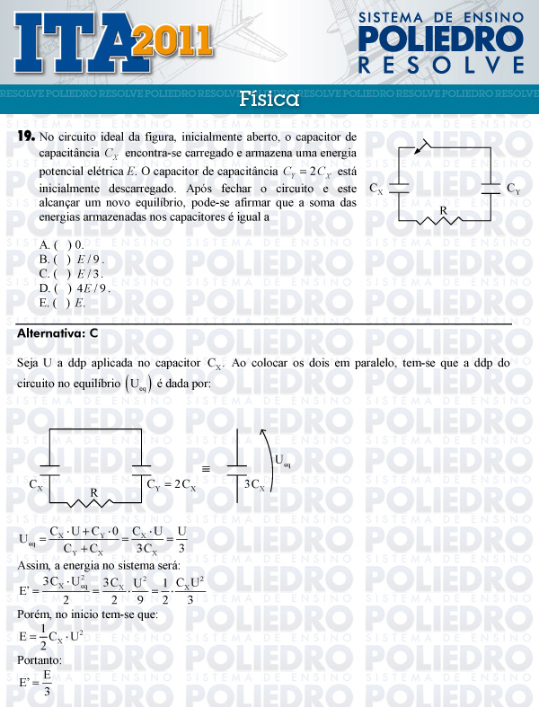 Questão 19 - Física - ITA 2011