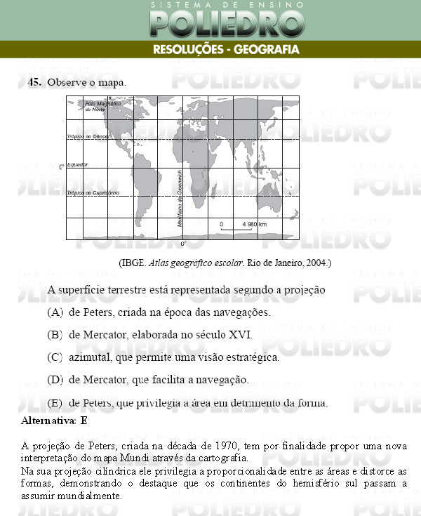 Questão 45 - Conhecimentos Gerais - UNIFESP 2009