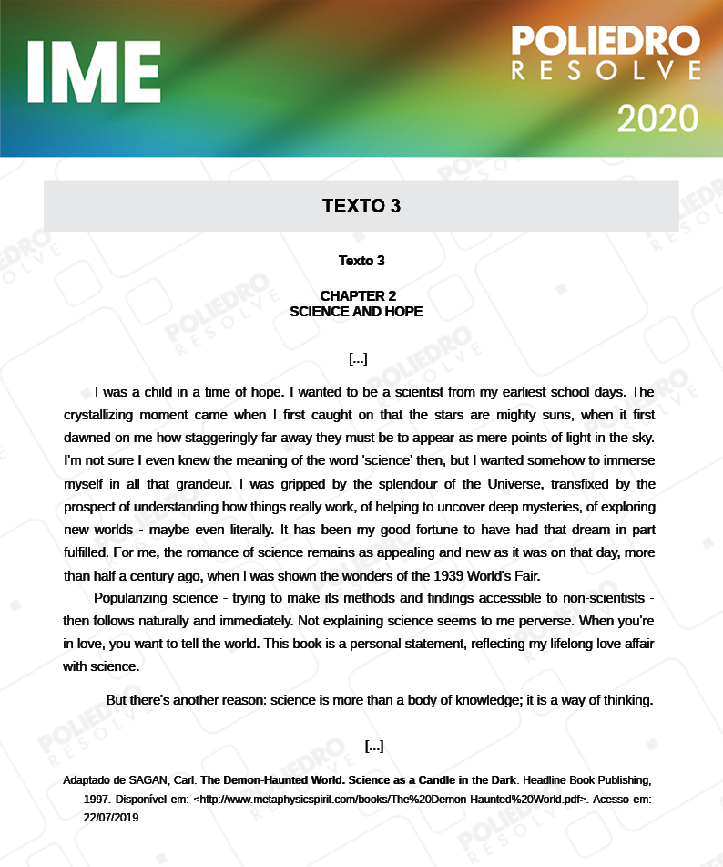 Texto 46 - 2ª Fase - Português/Inglês - IME 2020