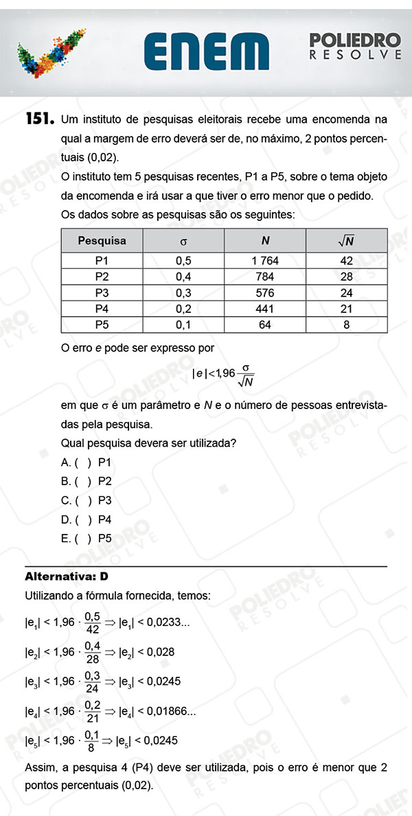 Questão 151 - 2º Dia (PROVA AMARELA) - ENEM 2017