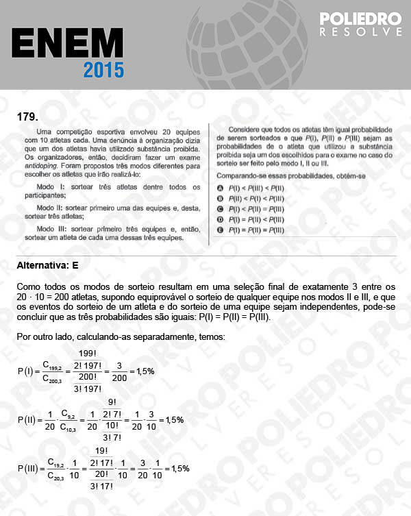 Questão 179 - Domingo (Prova Azul) - ENEM 2015