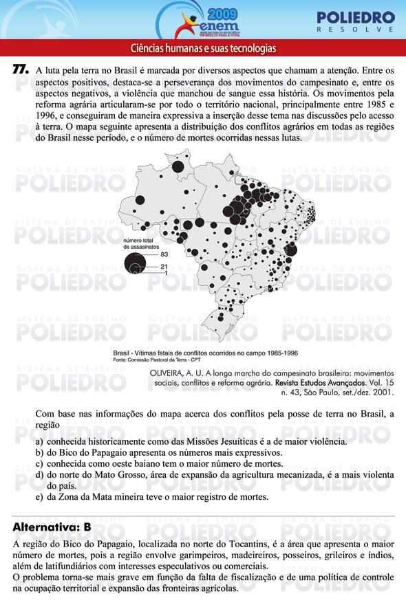 Questão 77 - Prova - ENEM 2009