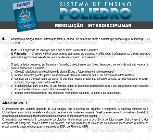 Questão 6 - 1ª Fase - FUVEST 2008