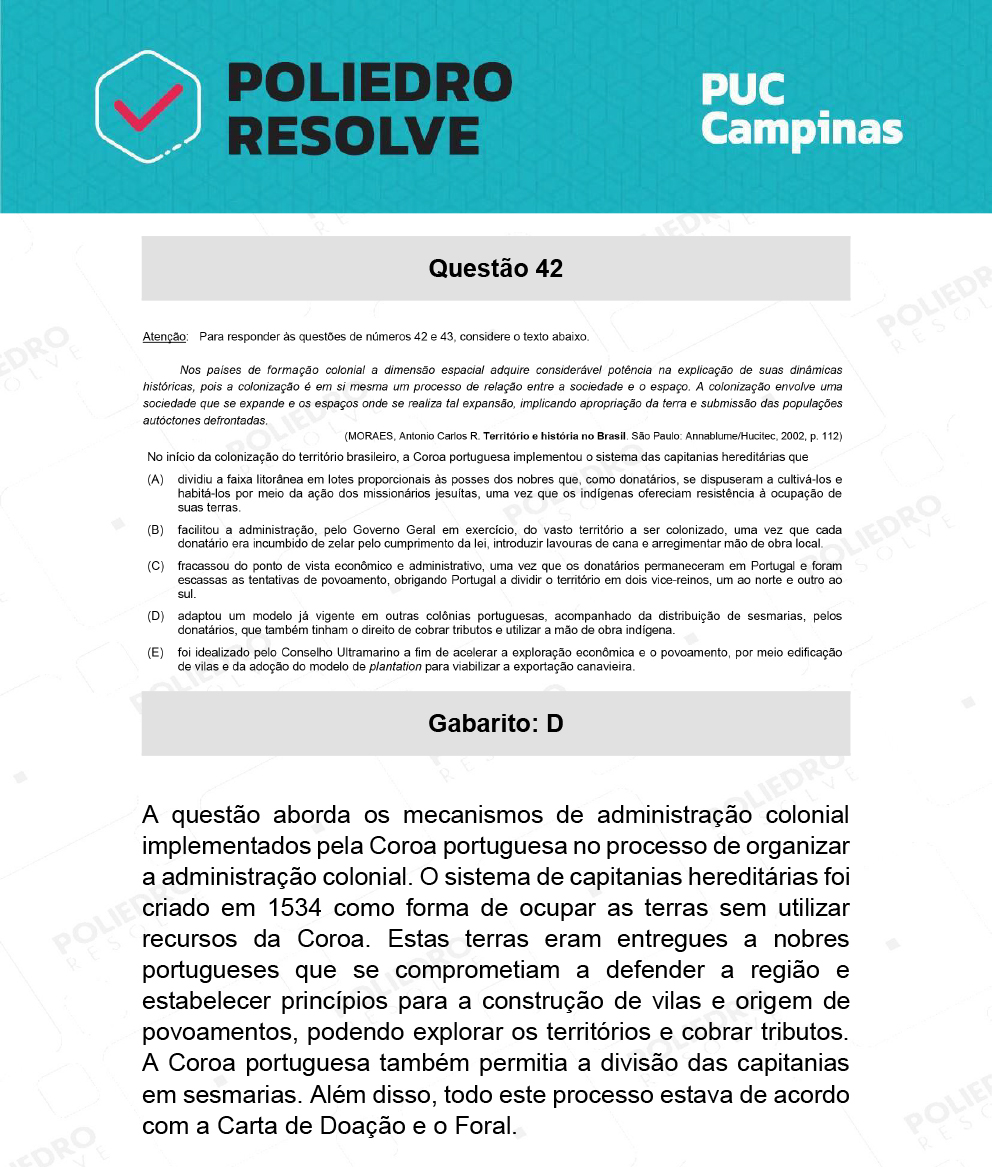 Questão 42 - Direito - PUC-Campinas 2022