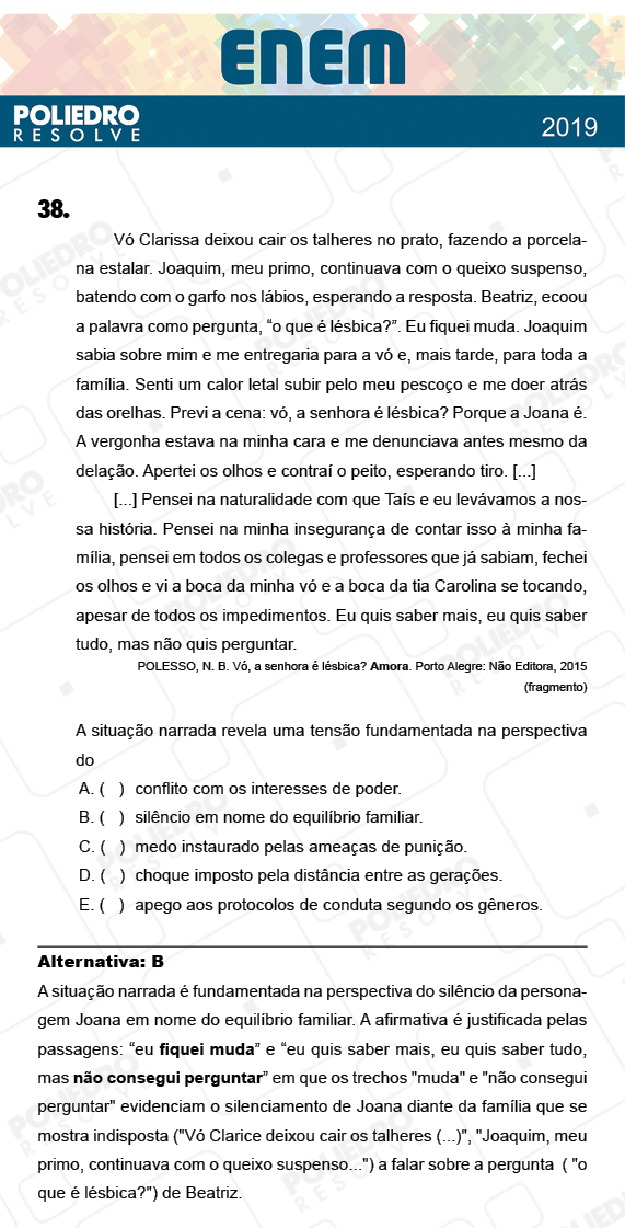 Questão 38 - 1º Dia - Prova AMARELA - ENEM 2018