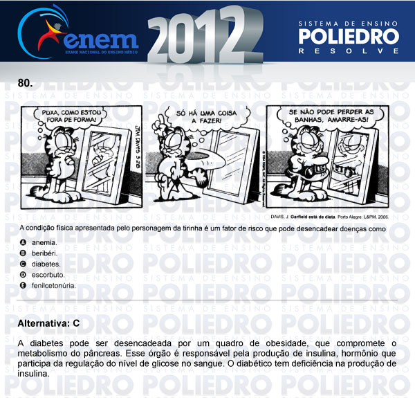 Questão 80 - Sábado (Prova azul) - ENEM 2012