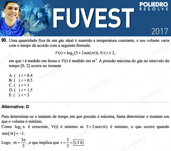 Questão 90 - 1ª Fase - FUVEST 2017