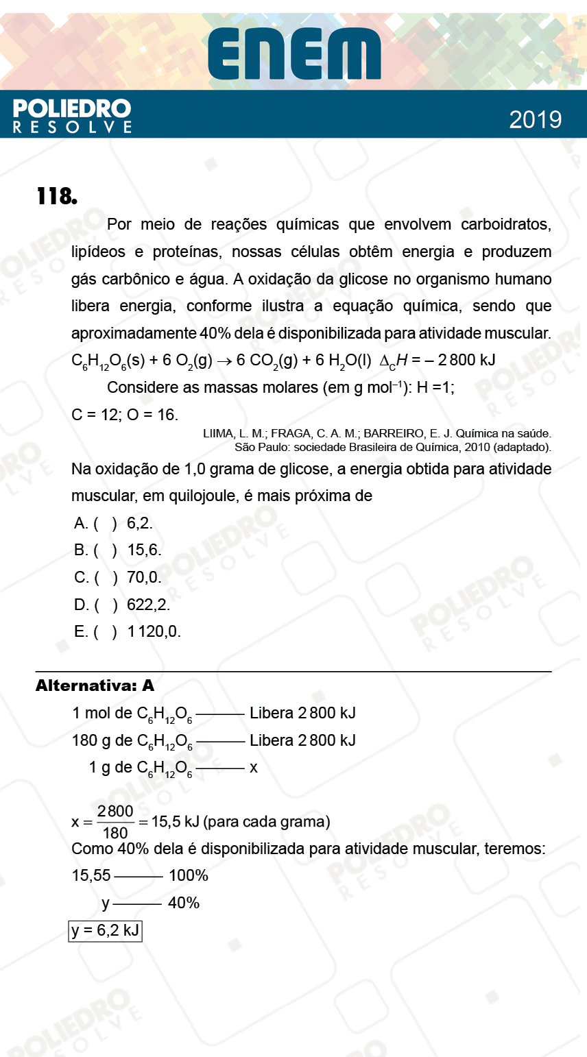 Questão 118 - 2º Dia - Prova CINZA - ENEM 2018