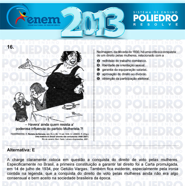 Questão 16 - Sábado (Prova Amarela) - ENEM 2013