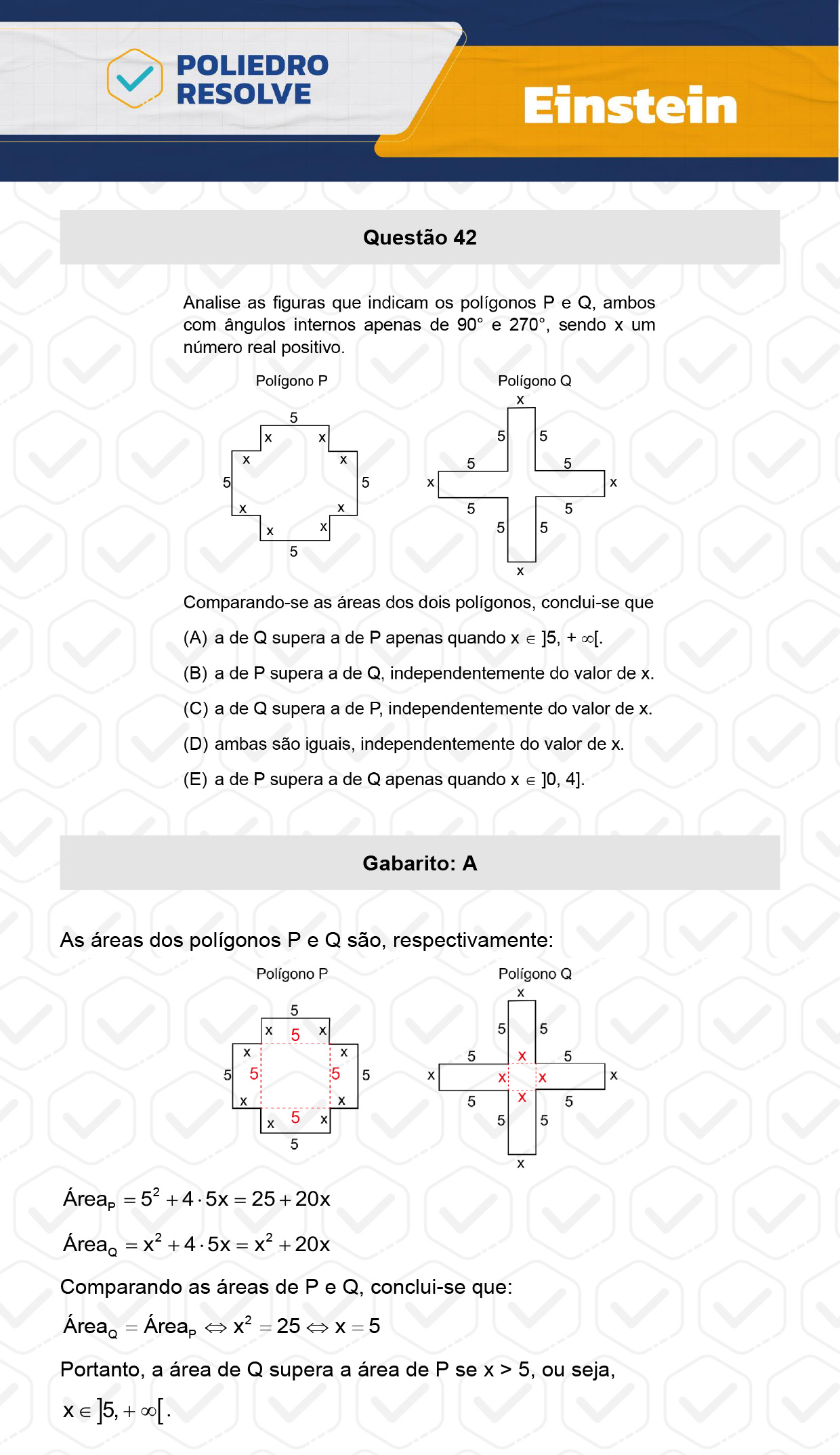 Questão 42 - Fase única - EINSTEIN 2024