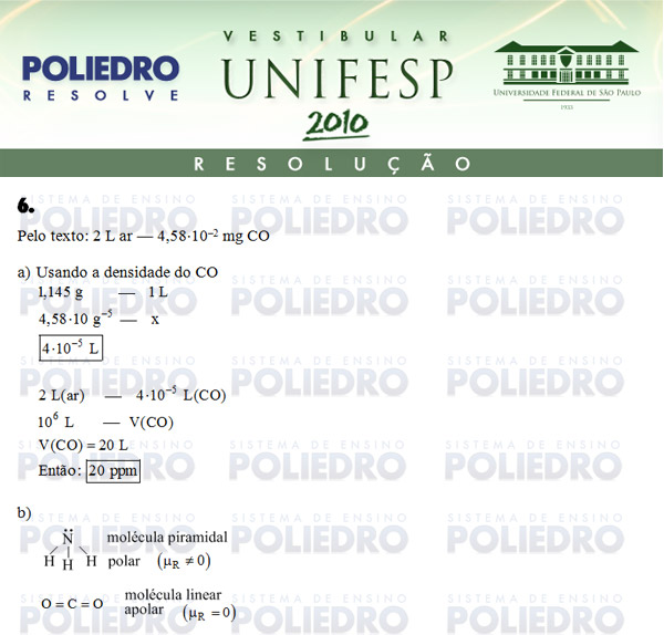 Dissertação 6 - Conhecimentos Específicos - UNIFESP 2010