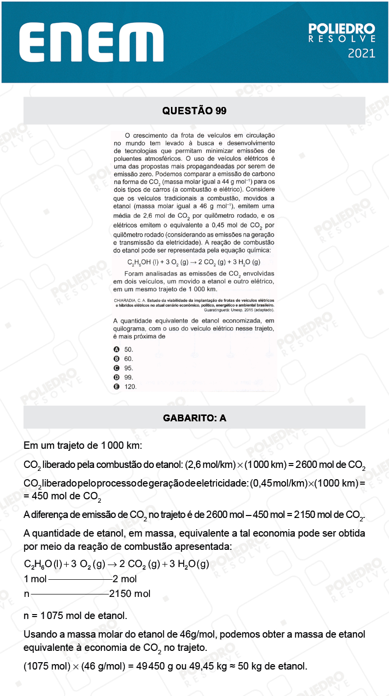 Questão 99 - 2º Dia - Prova Cinza - ENEM 2020