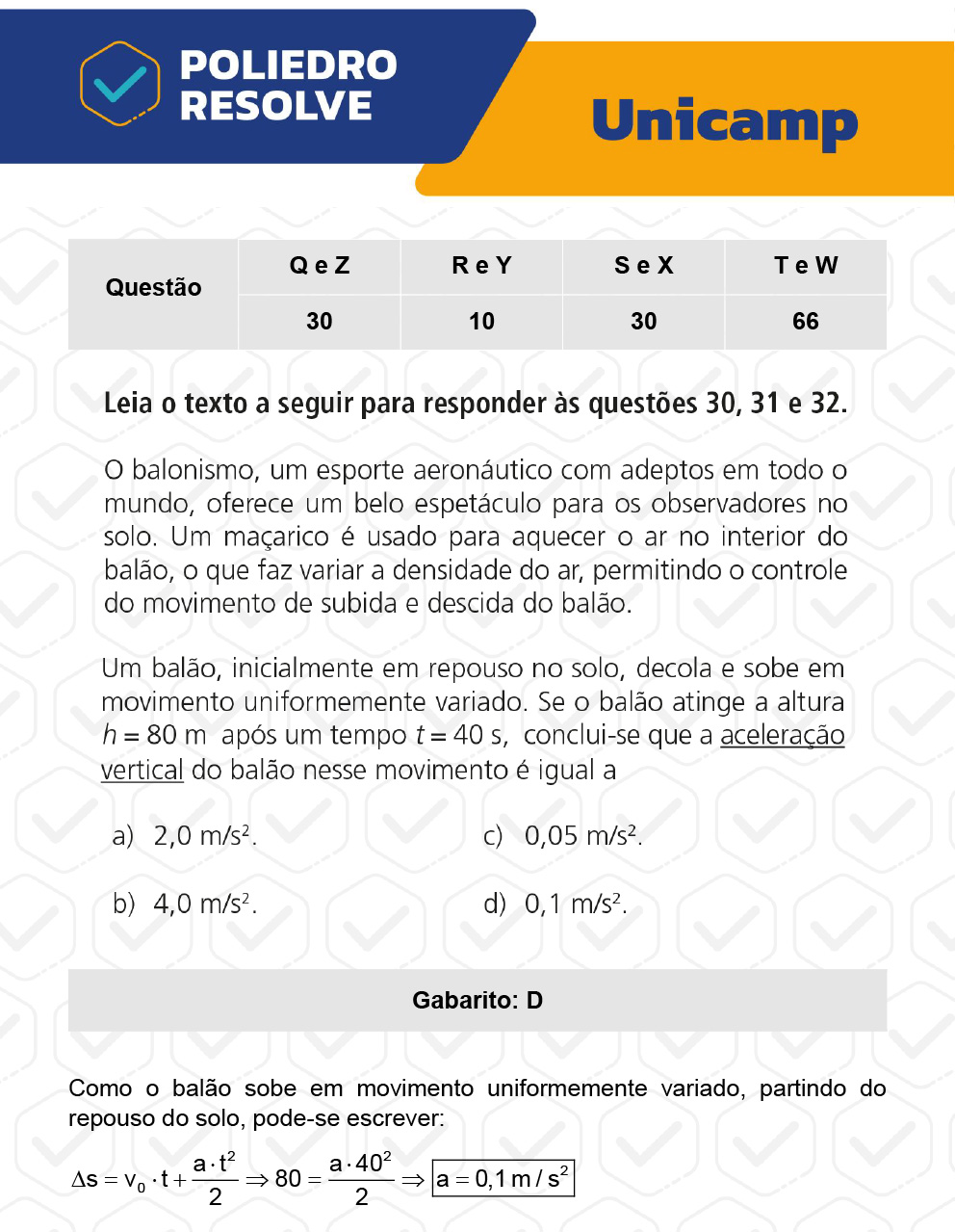 Questão 30 - 1ª Fase - 1º Dia - Q e Z - UNICAMP 2023