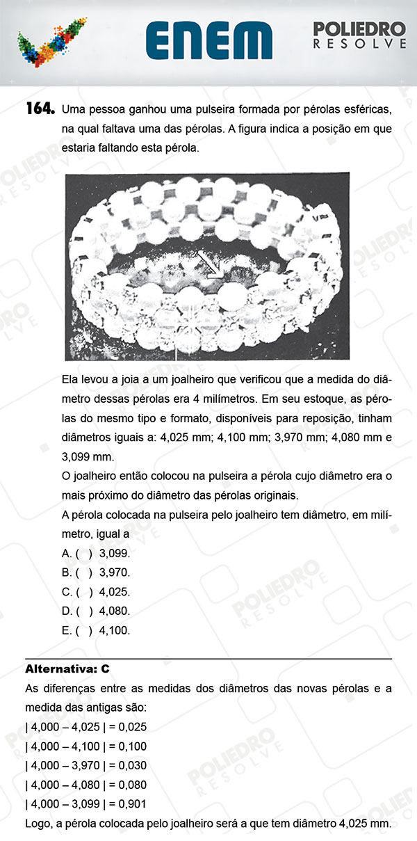 Questão 164 - 2º Dia (PROVA AMARELA) - ENEM 2017